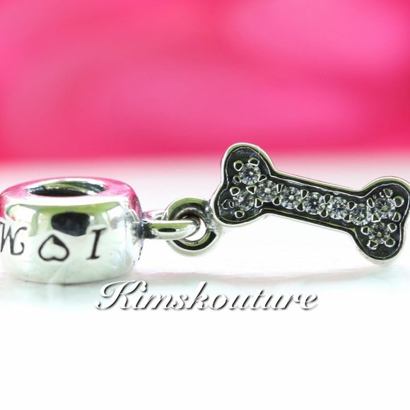 Pandora Charm I Love My Dog Dangle 791263CZ - Picture 2 of 6